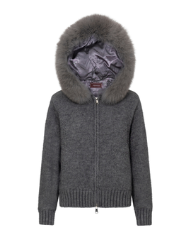 Fur Jacket Satin - Grey