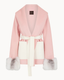 Belted Fur Cuff Coat – Powder Rose