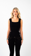Alessa Knitted Tank Top - Black
