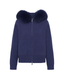 Fur Jacket Satin - Navy Blue