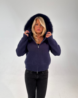 Fur Jacket - Navy Blue