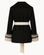 Belted Fur Cuff Coat – Ash Black & Bone