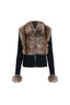 Ivory Fur Cardigan - Black