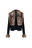 Ivory Fur Cardigan - Black