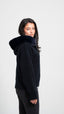 Faux Fur Satin Jacket - Black