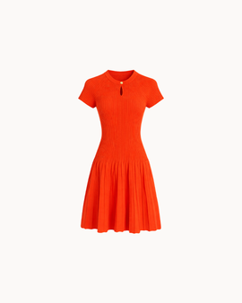 Cleo Keyhole Dress - Tangerine