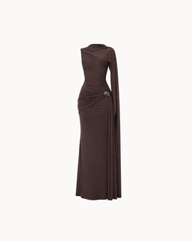 Seraphine Drape Gown - Espresso