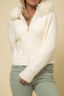 Faux Fur Sweater - White