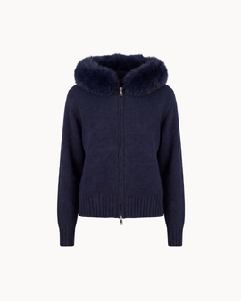 Fur Jacket - Navy Blue