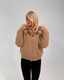 Fur Jacket Satin - Brown