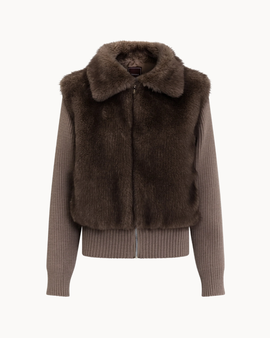 Luna Faux Fur Jacket - Brown