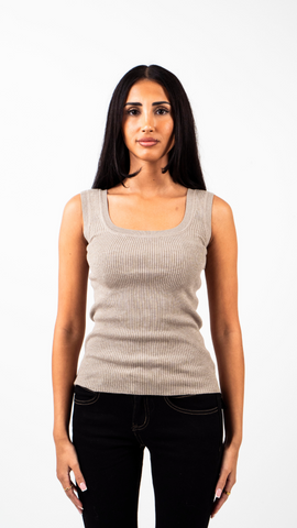Alessa Knitted Tank Top - Grey
