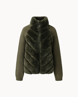 Cenya Fur Jacket - Deep Olive