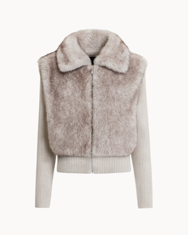 Luna Faux Fur Jacket - Stonewash