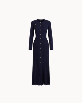 Simone Button Down Dress - Navy