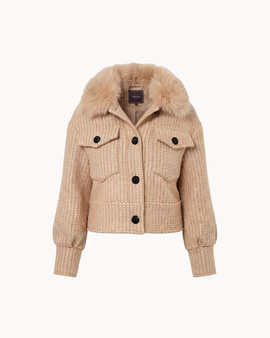 Button Up Wool Jacket - Beige