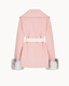 Belted Fur Cuff Coat – Powder Rose