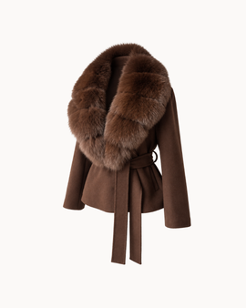 Bria Fur Coat - Espresso Monochrome
