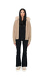Fur Jacket Satin - Brown