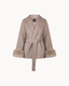 Sienna Fur Wrap Coat - Taupe
