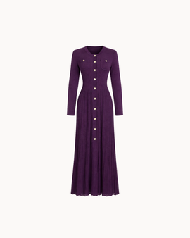 Simone Button Down Dress - Plum
