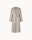 Isabella Mink Fur Wrap Coat - Stone