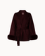 Sienna Fur Wrap Coat - Burgundy