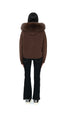Fur Jacket Satin - Dark Brown