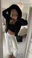Fur Jacket Satin - Black