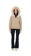 Fur Jacket Satin - Brown