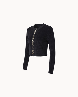 Héritage cardigan med knapper – Noir
