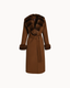 Cashmere Wool Rabbit Fur Coat - Chestnut