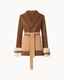 Belted Fur Cuff Coat – Caramel Mocha