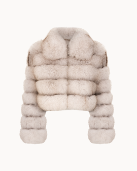 Cropped Fur Jacket – Cloud Beige