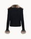 Ivory Fur Cardigan - Black