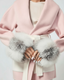 Belted Fur Cuff Coat – Powder Rose