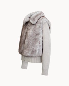 Luna jacka i fuskpäls – Stonewash