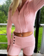 Pink Bianca Cable Knit Lounge Set