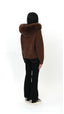 Fur Jacket Satin - Dark Brown