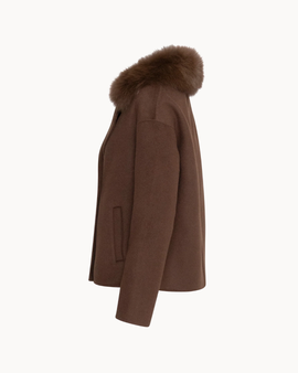Dubbelknäppt kappa – Brun