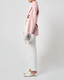 Belted Fur Cuff Coat – Powder Rose
