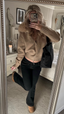 Fur Jacket Satin - Brown