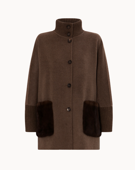 The Reem Mink Cashmere Coat - Deep Brown