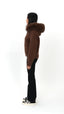 Fur Jacket Satin - Dark Brown