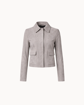 Vittoria Sheep Suede Jacket - Soft Greige