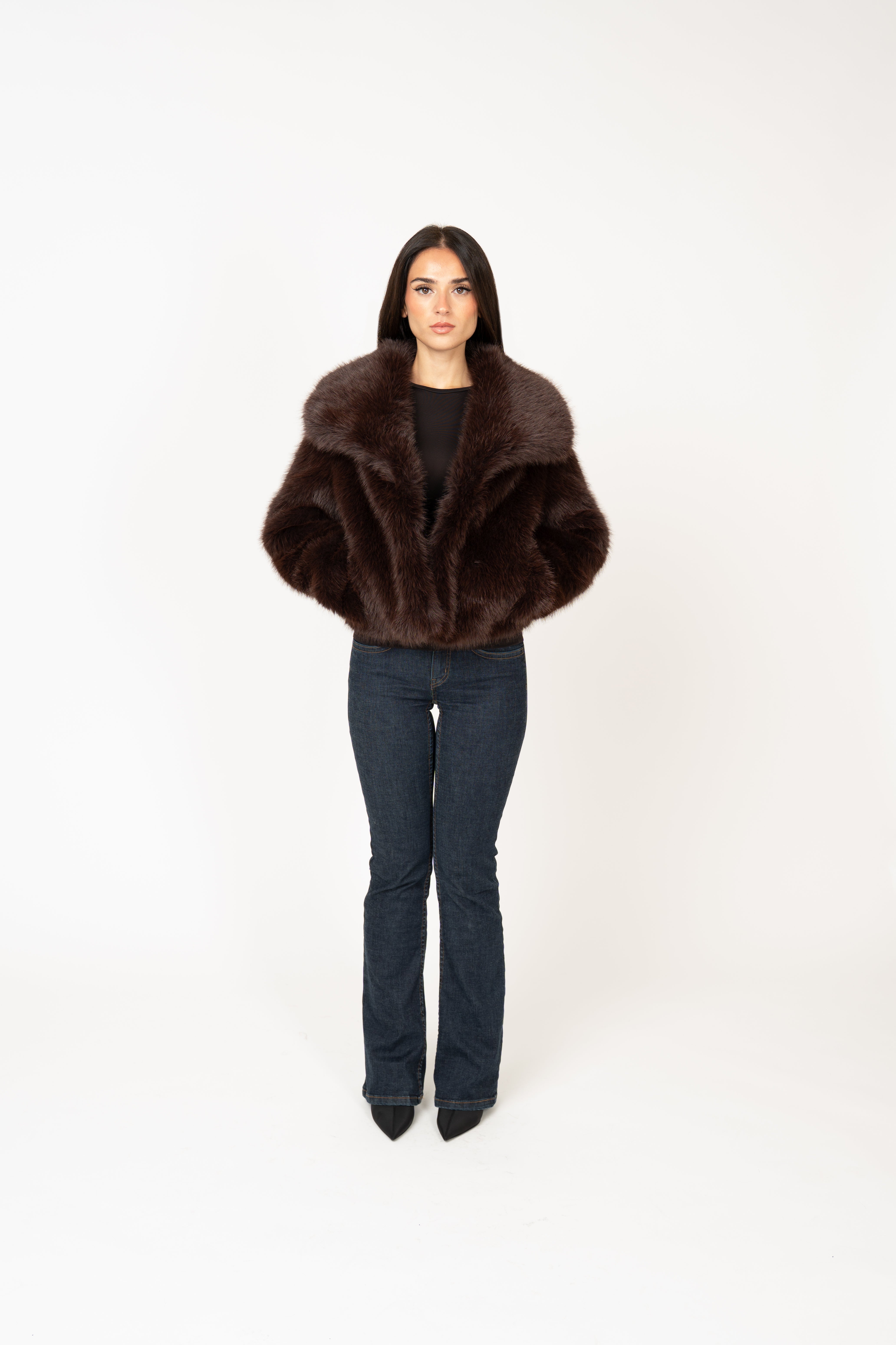 Ophelia Faux Fur Jacket - Brown – Alessa Clothing