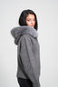 Faux Fur Satin Jacket - Grey