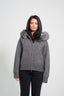 Faux Fur Satin Jacket - Grey