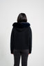 Faux Fur Satin Jacket - Black