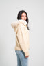 Faux Fur Satin Jacket - Beige